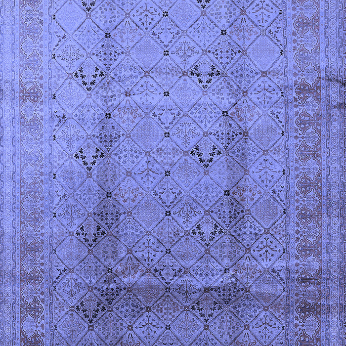 Machine Washable Oriental Blue Traditional Rug, wshurb1059blu