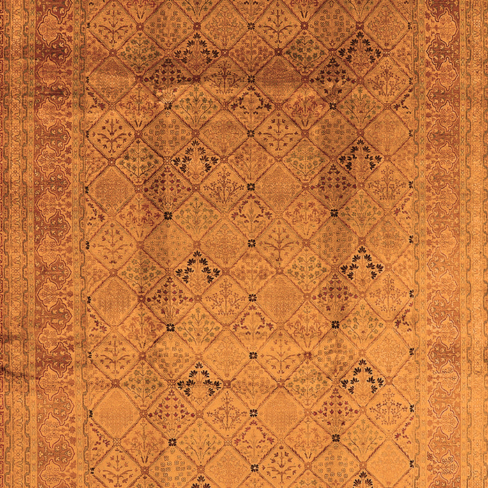 Machine Washable Oriental Orange Traditional Area Rugs, wshurb1059org
