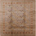 Square Mid-Century Modern Light Copper Gold Oriental Rug, urb1059