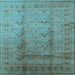 Square Oriental Light Blue Traditional Rug, urb1059lblu