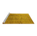 Sideview of Machine Washable Oriental Yellow Traditional Rug, wshurb1059yw