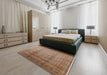 Mid-Century Modern Light Copper Gold Oriental Rug in a Bedroom, urb1059