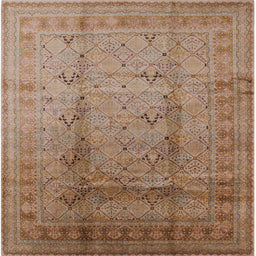 Square Machine Washable Industrial Modern Light Copper Gold Rug, wshurb1059