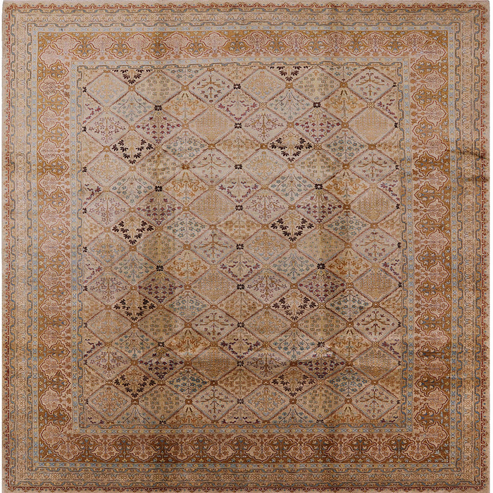Square Machine Washable Industrial Modern Light Copper Gold Rug, wshurb1059