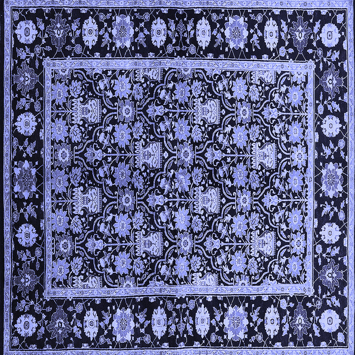 Square Machine Washable Oriental Blue Traditional Rug, wshurb1060blu