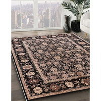 Mid-Century Modern Dark Salmon Pink Oriental Rug, urb1060