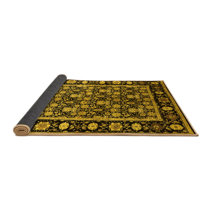 Sideview of Oriental Yellow Traditional Rug, urb1060yw