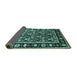 Sideview of Oriental Turquoise Traditional Rug, urb1060turq