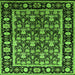 Square Oriental Green Traditional Rug, urb1060grn