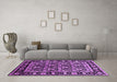 Machine Washable Oriental Purple Traditional Area Rugs in a Living Room, wshurb1060pur