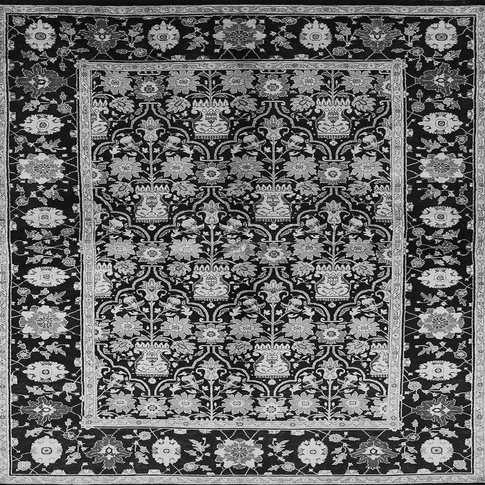 Square Machine Washable Oriental Gray Traditional Rug, wshurb1060gry