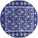 Round Oriental Blue Traditional Rug, urb1060blu