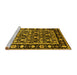 Sideview of Machine Washable Oriental Yellow Traditional Rug, wshurb1060yw