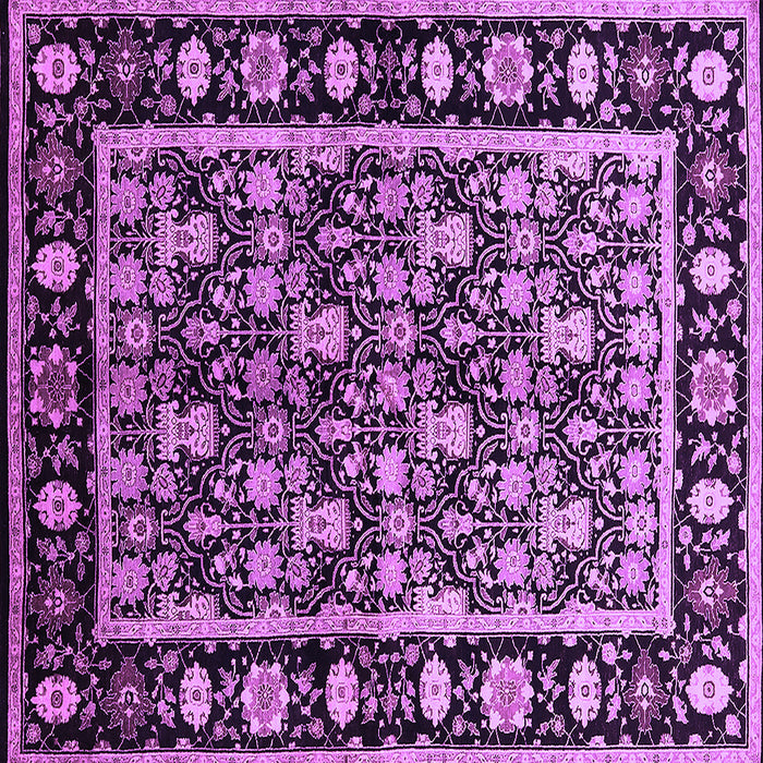 Square Machine Washable Oriental Purple Traditional Area Rugs, wshurb1060pur