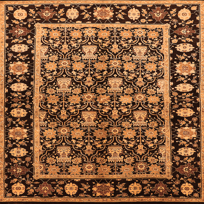 Square Oriental Orange Traditional Rug, urb1060org