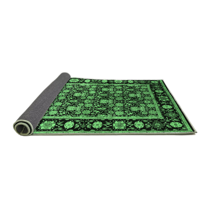 Sideview of Oriental Emerald Green Traditional Rug, urb1060emgrn