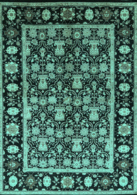 Oriental Turquoise Traditional Rug, urb1060turq