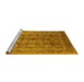 Sideview of Machine Washable Oriental Yellow Traditional Rug, wshurb1061yw