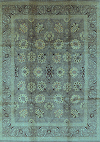 Oriental Light Blue Traditional Rug, urb1061lblu