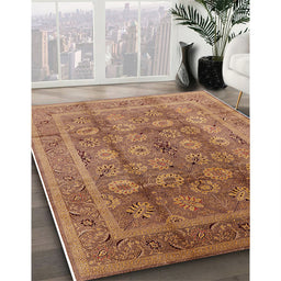 Mid-Century Modern Chestnut Red Oriental Rug in Family Room, urb1061