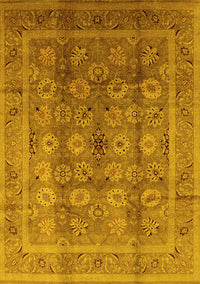 Oriental Yellow Traditional Rug, urb1061yw