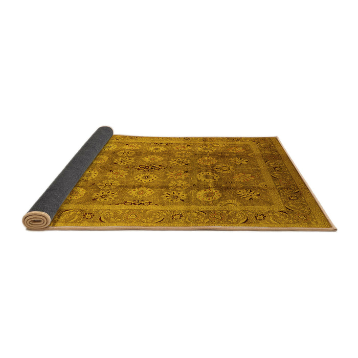 Sideview of Oriental Yellow Traditional Rug, urb1061yw