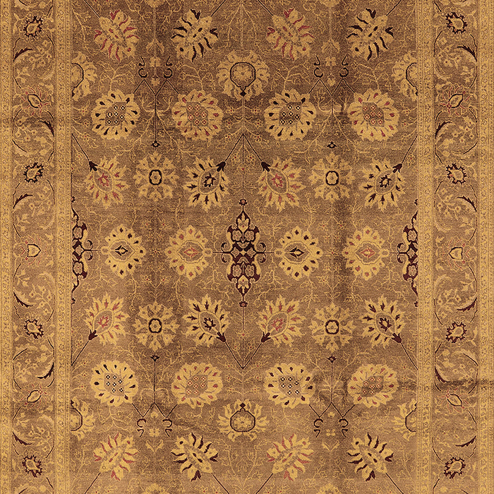 Machine Washable Oriental Brown Traditional Rug, wshurb1061brn