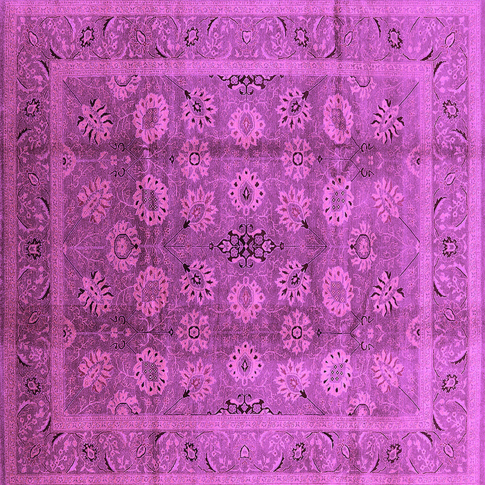 Square Machine Washable Oriental Purple Traditional Area Rugs, wshurb1061pur