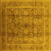 Square Oriental Yellow Traditional Rug, urb1061yw