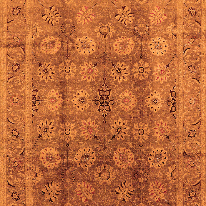 Machine Washable Oriental Orange Traditional Area Rugs, wshurb1061org