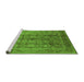 Sideview of Machine Washable Oriental Green Traditional Area Rugs, wshurb1061grn