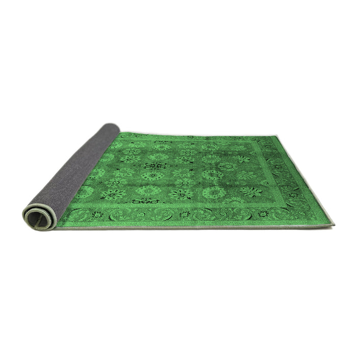 Sideview of Oriental Emerald Green Traditional Rug, urb1061emgrn