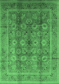Oriental Emerald Green Traditional Rug, urb1061emgrn