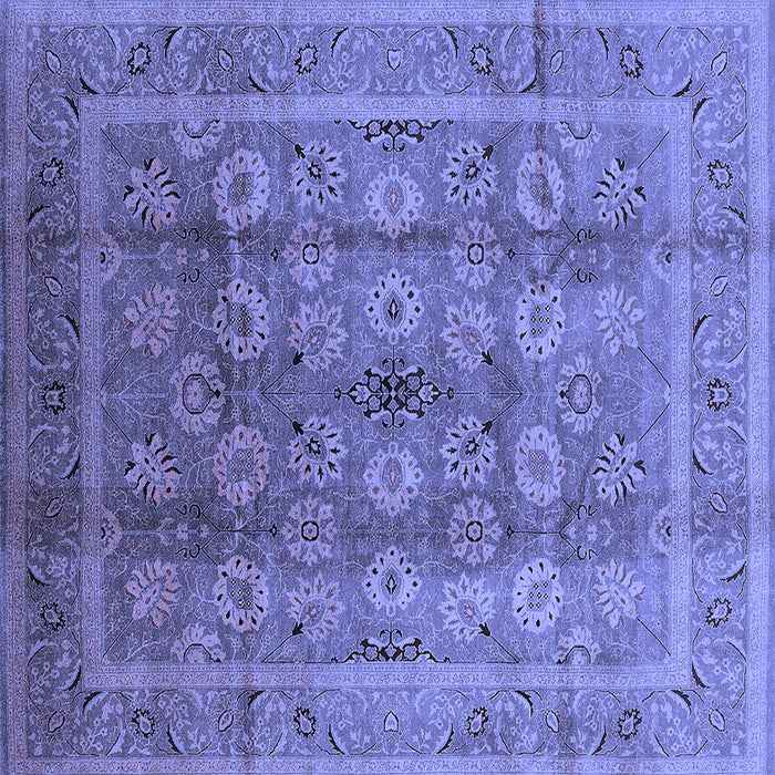 Square Oriental Blue Traditional Rug, urb1061blu