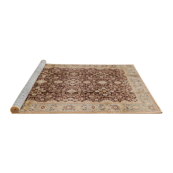 Sideview of Machine Washable Industrial Modern Sienna Brown Rug, wshurb1062