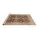 Sideview of Machine Washable Industrial Modern Sienna Brown Rug, wshurb1062