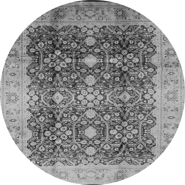 Round Oriental Gray Traditional Rug, urb1062gry
