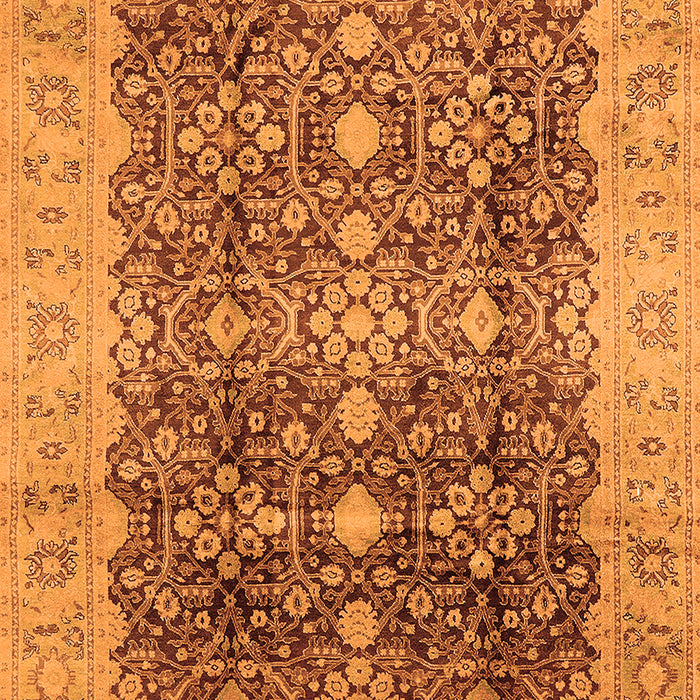 Machine Washable Oriental Orange Traditional Area Rugs, wshurb1062org