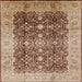 Square Mid-Century Modern Sienna Brown Oriental Rug, urb1062