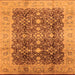Square Oriental Orange Traditional Rug, urb1062org