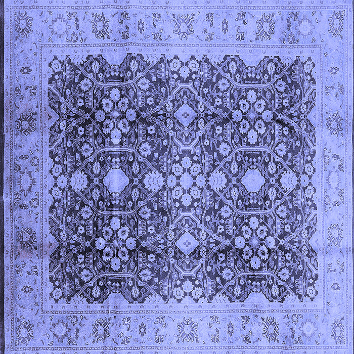 Square Machine Washable Oriental Blue Traditional Rug, wshurb1062blu
