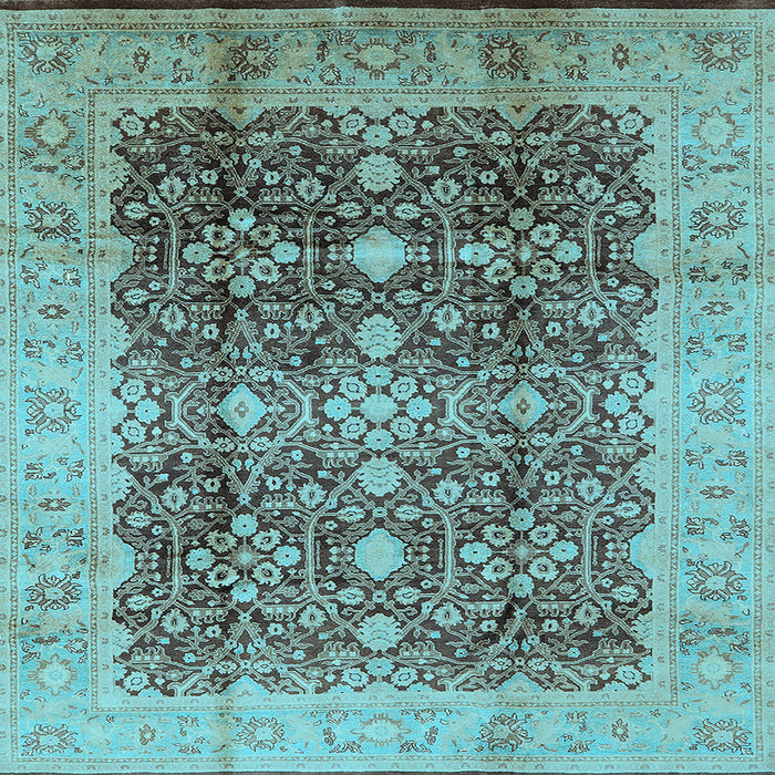 Square Oriental Light Blue Traditional Rug, urb1062lblu