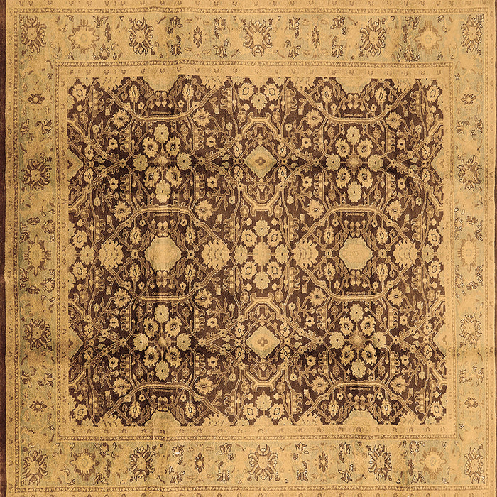 Square Oriental Brown Traditional Rug, urb1062brn