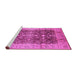 Sideview of Machine Washable Oriental Pink Traditional Rug, wshurb1062pnk