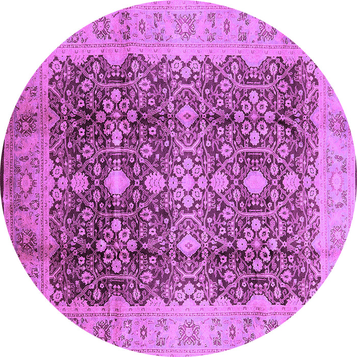 Round Oriental Purple Traditional Rug, urb1062pur