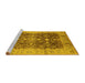 Sideview of Machine Washable Oriental Yellow Traditional Rug, wshurb1062yw
