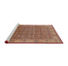 Sideview of Machine Washable Industrial Modern Brown Sand Brown Rug, wshurb1063