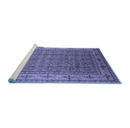 Sideview of Machine Washable Oriental Blue Industrial Rug, wshurb1063blu