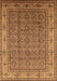 Machine Washable Oriental Brown Industrial Rug, wshurb1063brn