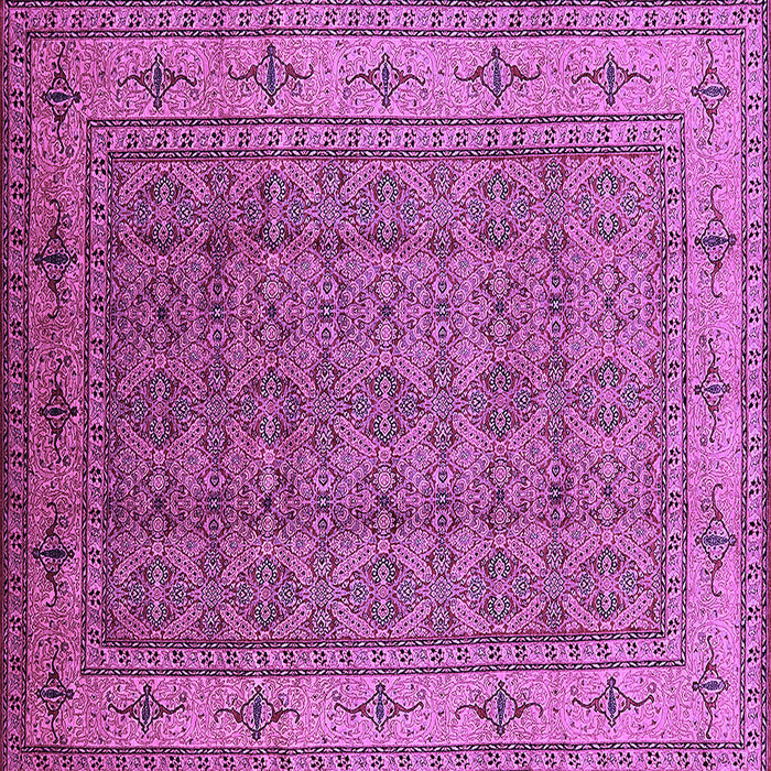 Square Machine Washable Oriental Purple Industrial Area Rugs, wshurb1063pur